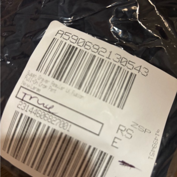 Navy Blue Susan Graver Reg LK Fusion Pull-On Crop Pants Navy Sz L - Picture 8 of 10